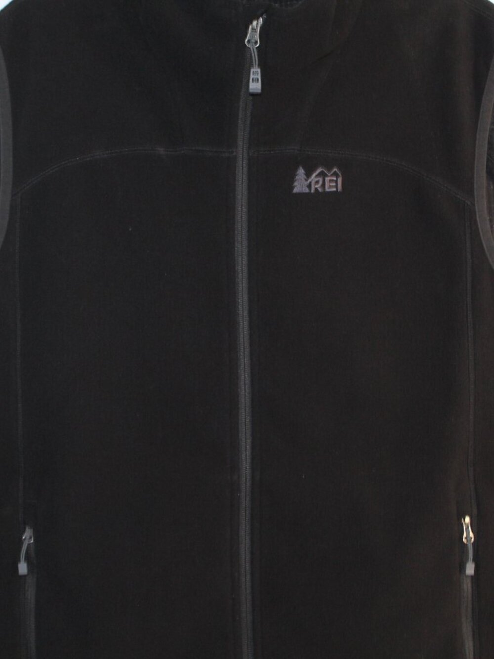 REI mens fleece vest size XXL black full zip front sleeveless mock neck outdoor - Picture 3 of 11